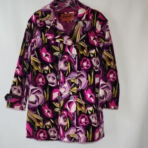 Missoni For Target Girl's Floral Velvet Coat